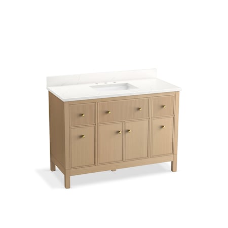 Kohler 48 in. Bathroom Vanity Cabinet With Sink And Quartz Top in White Oak 35021-SWK